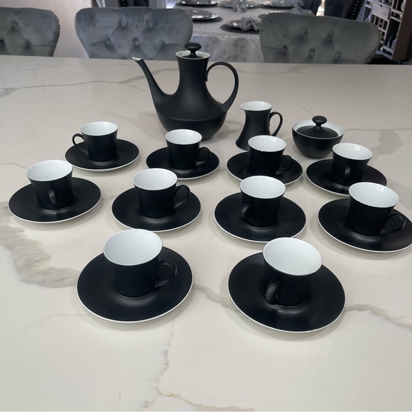 Espana Noche Block Bidasoa Other - Espana Noche Block Bidasoa Black Matte Coffee Tea Set Vintage 25 Piece Set